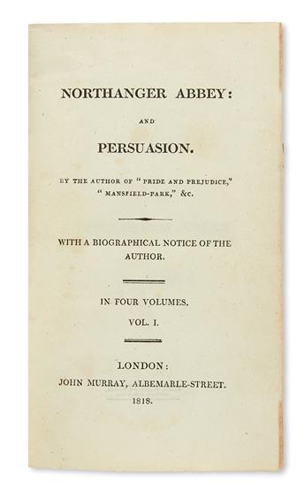 AUSTEN, JANE. Northanger Abbey: and Persuasion.